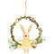 Northlight Bunny with Flowers Artificial Easter Twig Wreath - 10"